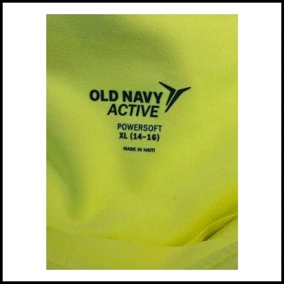 NEW Old Navy Active Girl’s XL Neon Yellow High-Waist Biker Shorts Activewear NWT - Picture 3 of 5